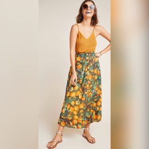 Anthropologie Maeve Summer Orchard Orange Skirt